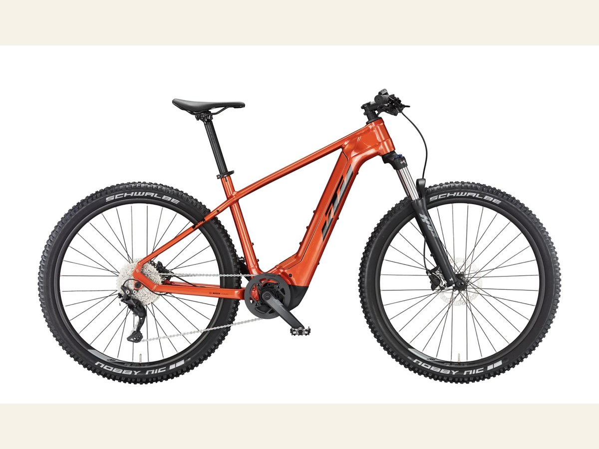 Orange KTM electric mountain bike