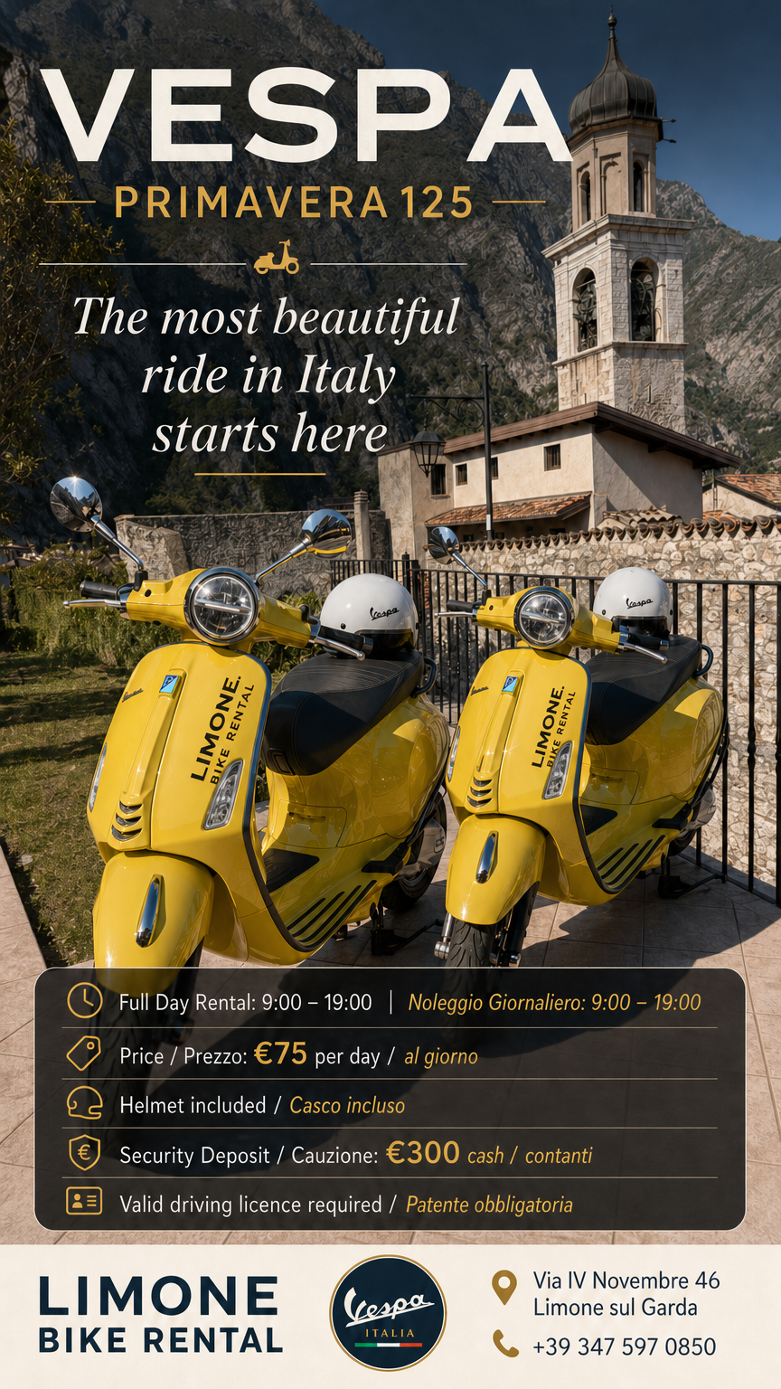 Vespa Primavera 125 — Limone Bike Rental